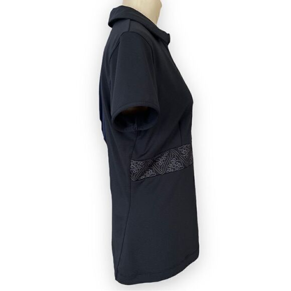 Nike Golf Sphere Dry Mock Wrap Pattern Waistband V-Neck Short Sleeve Polo - Picture 8 of 16